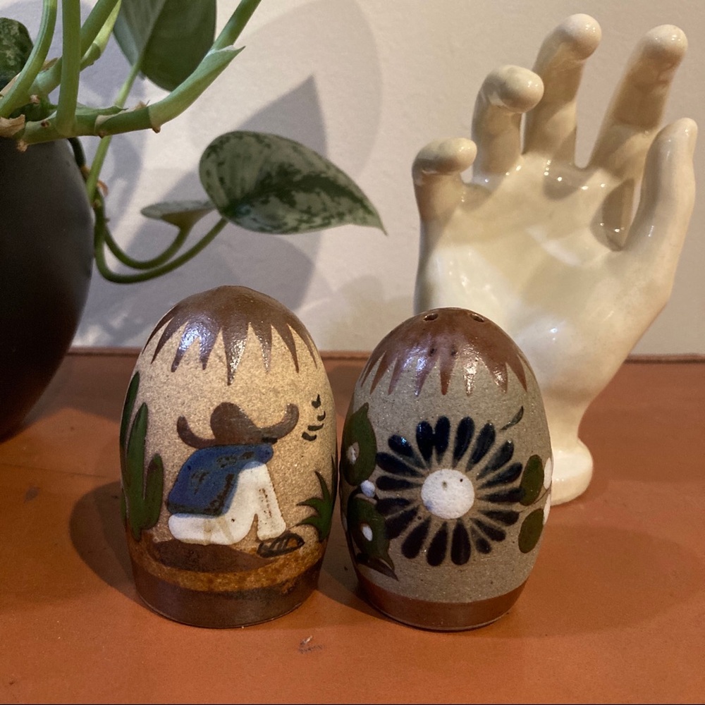 Vintage Ceramic Made in Mexico Pottery Salt and Pepper Shakers Cactus South West - Picture 8 of 9